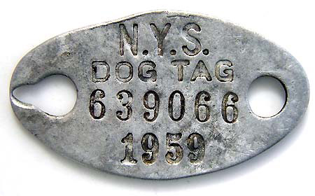 1959 New York State Dog Tag