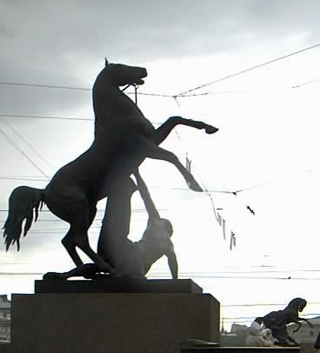 32- Sculptures on Annichkov Bridge, St. Petersburg, Russia