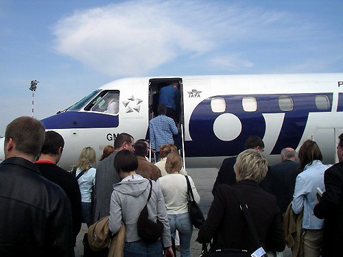053- Boarding a Smaller Plane to Tallin, Estonia