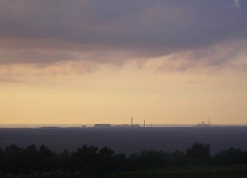 023- Sunset and Nuclear Plant on Horizon, Spb Region, Russia