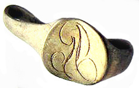 29 Brass Signet Ring circa 18th Century