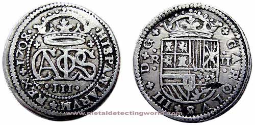 1708 2 Reales, Carlos III