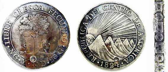 1824 8 Reales (Piece of Eight), Central American Republic