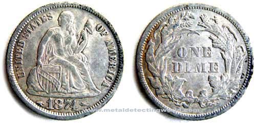 Seated Liberty Dime Arrows at Date 