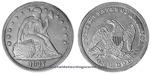 Dollar Seated Liberty Heraldic Eagle