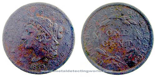 1839 Large Cent Booby Head