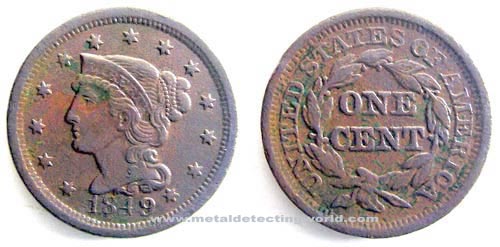 1849 Large Cent Mature Head