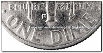 Mint Mark Location on Silver Roosevelt Dime