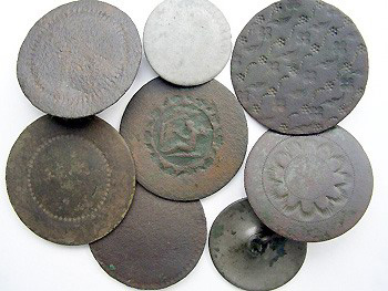 Revolutionary War Period Civilian Flat Buttons, ca. 1777