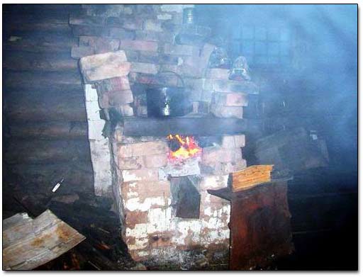 Improvised Wood Stove Made of Bricks