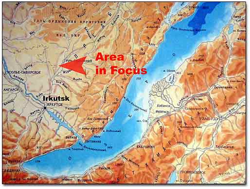 Fragment of Topographical Map of Lake Baikal