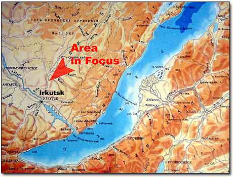 Fragment of Topographical Map of Lake Baikal