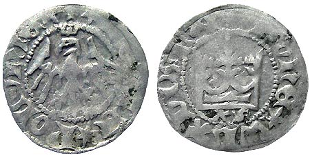 Silver 1446 Half Grosz Poland