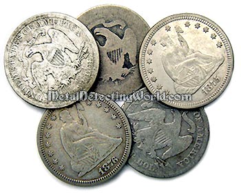 Seated liberty US Silver Quarters