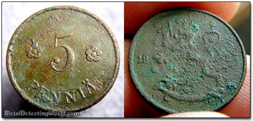 Finnish 1927 5 Pennia