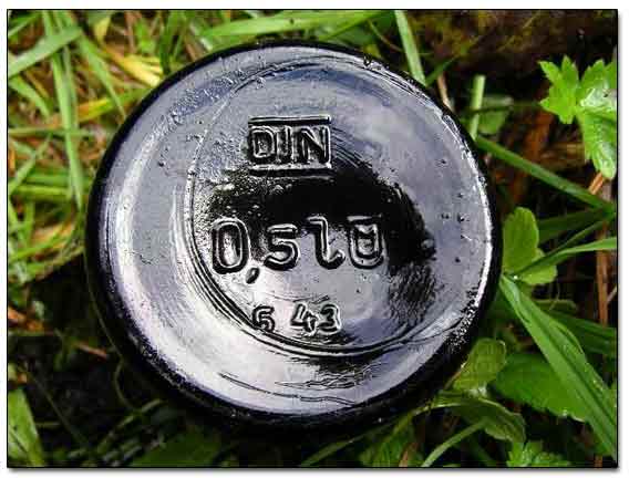 German Glass Schnaps Bottle