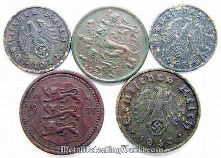 Nazi Germany And Estonian Coins