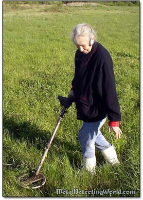 My Mom Metal Detecting