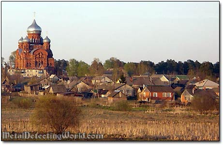 Large Russian Orthodox Church with Domes Cupola