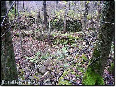 Huge House Foundation Found in the Woods