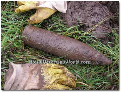 WW2 Tank Cannon Unexploded Projectile Found