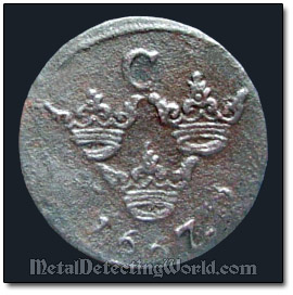 Sweden 1667 1/6 Ore Coin Reverse