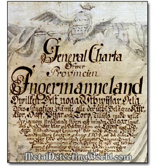 1704 Ingria Map's Cartouche Title Vignette