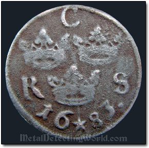 1683 1/6 Ore Coin After Being Cleaned