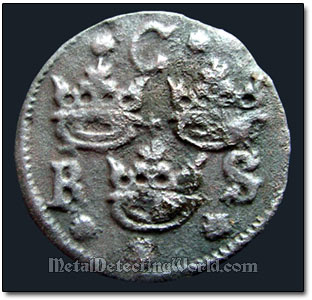 Reverse of 1636 1/4 Ore Coin