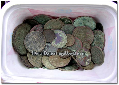 Coins Ready for Ammonia Bath