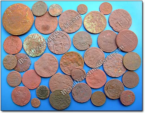 Coins Depatinated by Ammonia Solution