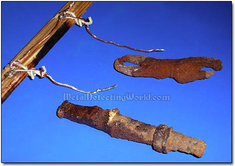 Rusty Iron Relics Before Being Attached to a Hanger