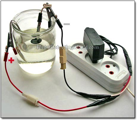 A Complete Setup of Classic Type for Cleaning Coins with Electrolysis