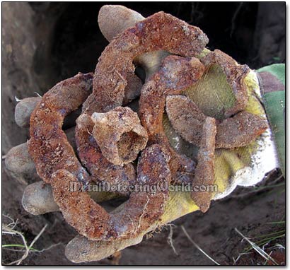 Dug Rusty Horseshoes, circa 15th-17th Century