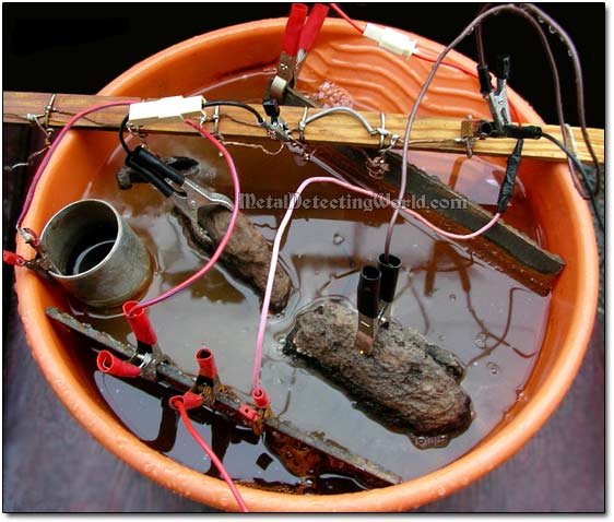 Multiple-Part Electrolysis Setup with Two Medium-Sized Artifacts