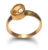 Gold Ring with Topaz Gem Stone