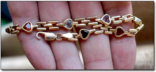Gold Bracelet with Gems