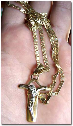 Gold Chain with Golden Crucifix