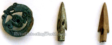 Bronze Zoomorphic Fibula and Arrowheads