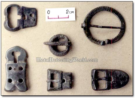 Bronze Fibula and Shoe Buckles