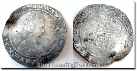 1551 Irish Shilling, King Edward VI with Harp Mint Mark