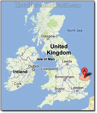 Location of Norfolk, England, Where Silverman777 Metal Detects