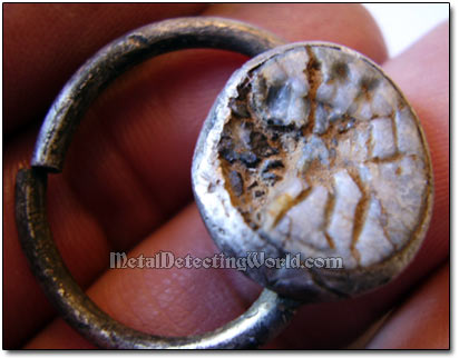 Roman Seal Silver Ring