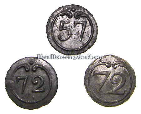 French Line Infantry Uniform Buttons 72nd and 57th Regiments