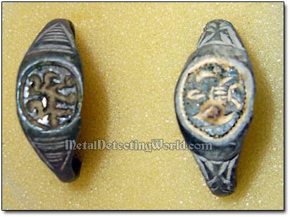 Bronze Rings with Beasts on Oval Bezels 