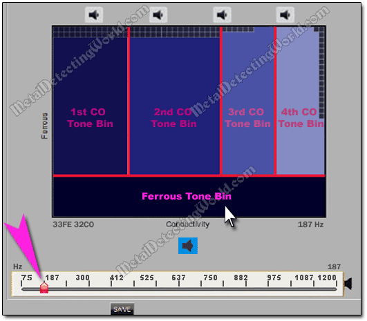 Change Tone Frequency of Ferrous Bin in Minelab XChange 2
