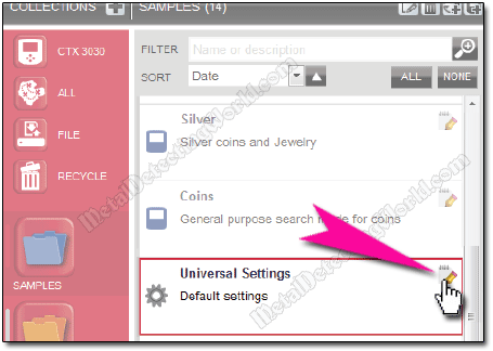 Click on Edit Item Button in Universal Settings Item Summary
