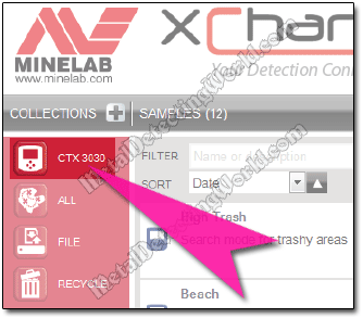 Detector Collection Button in CTX 3030 XChange 2