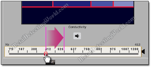 Drag Red Slider Control To Increase Tone Pitch of Conductive Tone Section