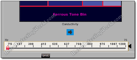 Adjusted Tone Pitch of Ferrous Tone Bin in Combined Tone ID Profile